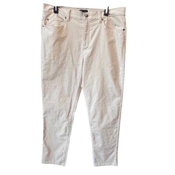 New Eileen Fisher Women's Cream Textured Skinny Ankle Jeans Size L - Picture 1 of 5